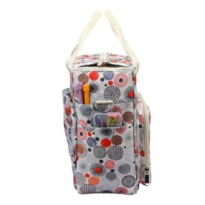 LUKEO Yarn Storage Bag Portable Knitting Tote Large Waterproof Bags Crochet Hooks Sewing Accessories