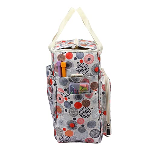 LUKEO Yarn Storage Bag Portable Knitting Tote Large Waterproof Bags Crochet Hooks Sewing Accessories