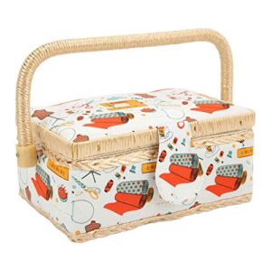 LUKEO Sewing Box Basket Lightweight Design for Office Journey Household