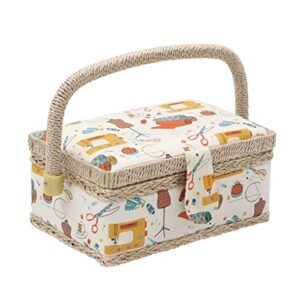 lukeo sewing organizer box thread storage needle and tool basket fabric ( color : c , size : 19.5*13*10cm )