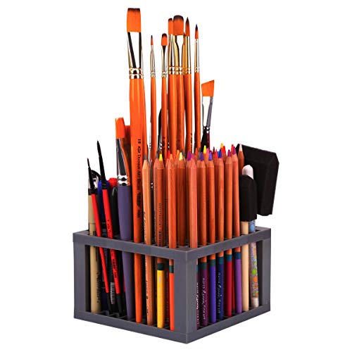 TRANSON Paint Brush Holder Organizer 96 Slots Desk Caddy for Pens, Pencils, Brushes, Markers