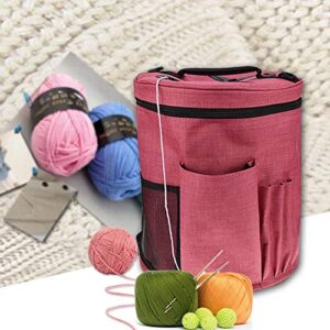 Little World Yarn Storage Bag, Knitting Organizer Tote for Protect Yarn and Prevent Tangling Knitting Accessories with Adjustable Strap for Mother's Day Gift (Large)