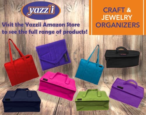 Yazzii Original Craft Organizer Tote Bag - Portable Storage Bag Organizer - Multipurpose Storage Organizer for Crafts, Cosmetics & Jewelry. Red