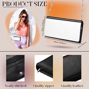 3 Pieces Sublimation Blank Wallet for Women with Chain DIY Blank White Purse Craft Bags Bulk Heat Transfer Pencil Pouch Faux Leather Makeup Bag 5 Mezzanine Multifunctional Wallets Bank Card Holder