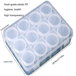 QIANBEIY 12 Grids Clear Plastic Diamond Bead Case Storage Containers Organizer Box with lids DIY Craft Art Jewelry Making Fishing Tackle Nail Small Charm Screw Organizers Box