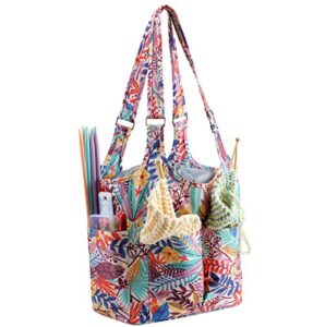 koknit waterproof craft bag, portable durable shoulder tote travel & yarn bag with drawstring closure, premium organizer bag for yarn and crafts