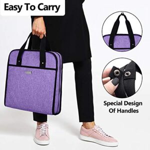 YARWO Embroidery Bag, Embroidery Projects Storage with Multiple Pockets for Embroidery Hoops (Up to 12"), Embroidery Floss and Supplies, Purple (Bag Only, Patented Design)