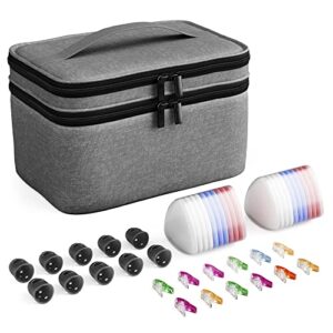 Gekko and Co. Large Sewing Basket - Basic Sewing Notions and Accessories, Sewing Kit for Adults - Beginner Sewing Kit for Thread, Needles, Machine—with Finger Tips, Fabric Markers, and Clips