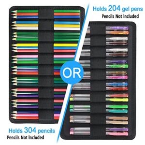 YOUSHARES Big Capacity Colored Pencil Case - 300 Slots large Pen Case Organizer with Multilayer Holder for Prismacolor Colored Pencils & Gel Pen (Purple Pink Rose)