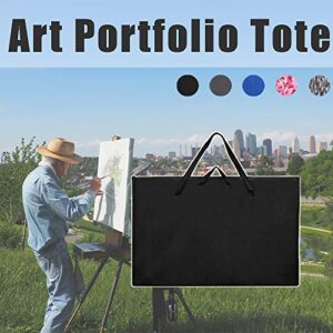 JAPI Large Size Art Portfolio Tote with Nylon Shoulder,24"X 36"Light Weight Waterproof Poster Board Storage Bag, Drawing Painting Sketch Bag for Student Art Work Portfolio and Artist