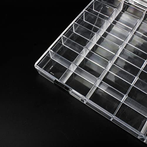 36 Grids Clear Plastic Organizer Box, Craft Storage Container for Beads Organizer, Art DIY, Crafts Jewelry Storage, Fishing Tackles, Rock Collection, 2 Pack