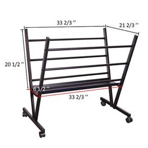 Falling in Art Metal Print Rack, Drying Display, Storage Stand for Artworks, Posters, Prints, Great Assistant for Shows & Galleries, Easy Moving with Rolling Casters, Well Hold 170Lb