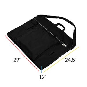 MEEDEN Art Portfolio Case 24" x 29" Waterproof with 6 Pockets, Art Portfolio Bag 600D Oxford, Artist Portfolio Portfolio Folder for Artwork, Canvas, Photography, Poster, Solar Panel, Hold up to 22 Lbs