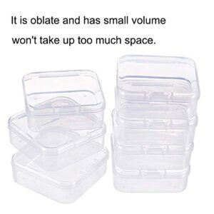 12Pcs Clear Plastic Beads Storage Containers Box Case with Flip-Up Lids for Items Pills Jewerlry Findings Tiny Bead (2.2×2.2×0.82 Inch)