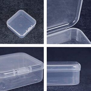 12Pcs Clear Plastic Beads Storage Containers Box Case with Flip-Up Lids for Items Pills Jewerlry Findings Tiny Bead (2.2×2.2×0.82 Inch)