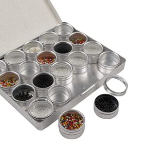 Aluminum Bead Storage Container | Perfect for Seed Beads, Diamond Painting, and Crafts | 20 Containers with Translucent Top