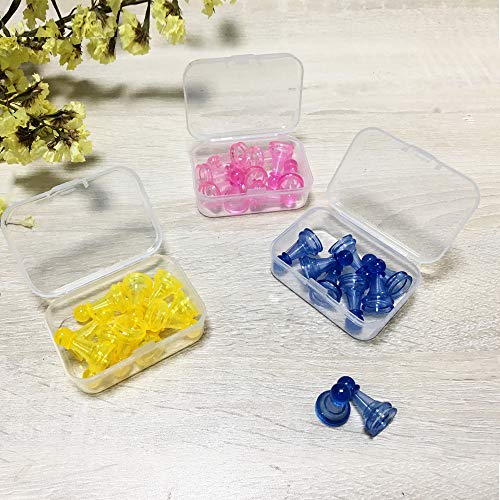 ODOOKON 18 Pcs (3 sizes) Rectangle Mini Clear Plastic Storage Containers Box Case with lid for Items,Pills,Herbs,Baby products, Bead, Jewelry, and Other Small Items