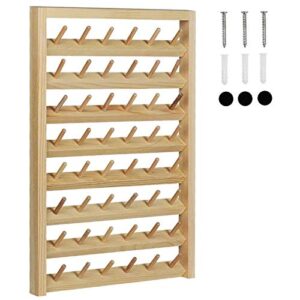 haitral 48-spool sewing thread rack,wall-mounted sewing thead holder with hanging hooks, wooden organize for mini sewing, quilting, jewelry, embroidery