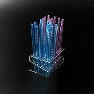 chris.w 24-slots clear acrylic paint brush display stand holder for colored pencils, eyebrow pencil, makeup/nail/cosmetic brush, e-cigarette, vapor and pen