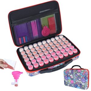 diamond painting accessories,60 small storage container for 5d diamond,rhinestones nail gems,beads storage box,diamond art kit accessories tool with tray and diamond pen