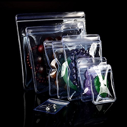 Self Seal Plastic Pack Zipper Lock Bags Clear PVC Antitarnish Jewelry Rings Earrings Packing Storage Pouch for Zip Transparent Anti-Oxidation Lock Poly Pouch 100 Pcs (5x7cm (1.97x2.76 inch))