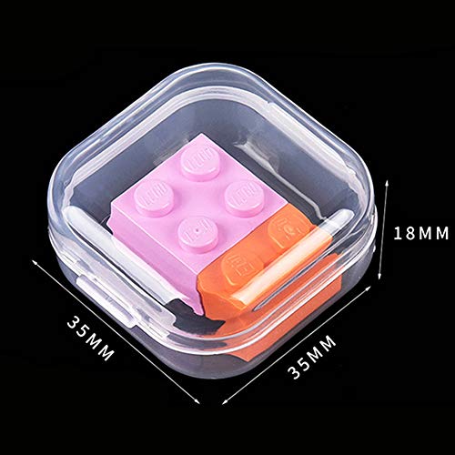 Abgream Plastic Beads Storage Containers - Mini Clear Square Box Empty Case with Lid for Earplugs, Pills, Jewelry, Hardware or Any Other Small Craft Gadgets (40 Pieces 1.37 x 1.37 x 0.7 Inches)