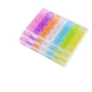 Diamond Embroidery Box, FOME 3 Pack Colorful Diamond Painting Storage Box Containers Each with 28 Mini Compartments Grids Mosaic Kits Accessories Storage Box and Cross Stitch Tools for DIY Art Craft