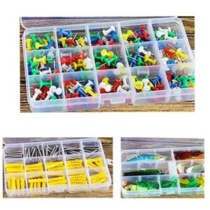 Anyumocz 6 Pack 15 Grids Plastic Crafts Storage Boxes with Adjustable Dividers,Jewelry Organizer Container for Beads Earrings Rings,Clear