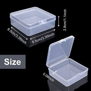 Quefe 25 Pack Small Plastic Bead Containers with Lids Jewelry Storage Organizer Box Bead Storage Mini Case for Small Items, Crafts, Hardware (3.3X 3.3X 1.1 Inches)