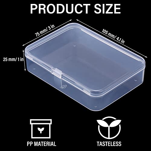 30 Pcs Small Clear Plastic Beads Storage Containers Box with Lids Mini Clear Plastic Storage Containers Square Containers for Jewelry Beads Craft Supplies Tools, 4.1 x 3 x 1 Inches