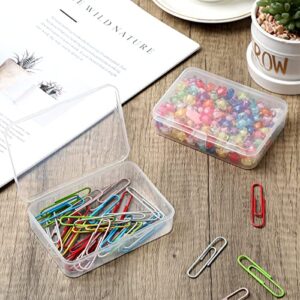 30 Pcs Small Clear Plastic Beads Storage Containers Box with Lids Mini Clear Plastic Storage Containers Square Containers for Jewelry Beads Craft Supplies Tools, 4.1 x 3 x 1 Inches