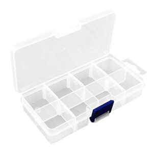 healifty plastic storage box 8 grids container organizer divider grid compartment with lid for jewelry beads earring tool fishing hook lures