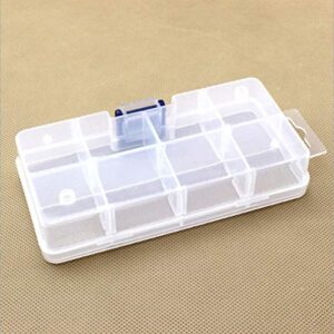 Healifty Plastic Storage Box 8 Grids Container Organizer Divider Grid Compartment with Lid for Jewelry Beads Earring Tool Fishing Hook Lures