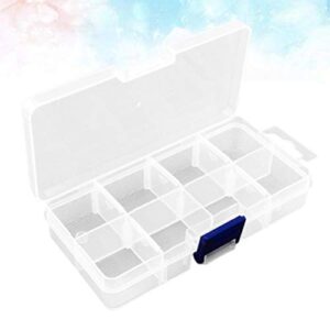 Healifty Plastic Storage Box 8 Grids Container Organizer Divider Grid Compartment with Lid for Jewelry Beads Earring Tool Fishing Hook Lures