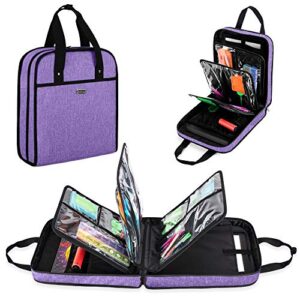 yarwo carrying case for diamond painting a4 light pad, diamond painting storage bag for led light box and diamond art tools, purple (bag only)