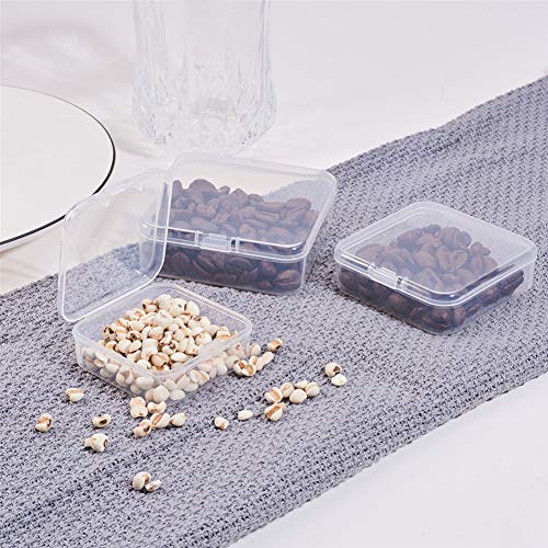 BENECREAT 27 Pack 3-Size Square Mini Clear Plastic Bead Storage Containers Box Case with lid for Items,Pills,Herbs,Tiny Bead,Jewerlry Findings, and Other Small Items