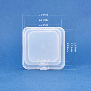 BENECREAT 27 Pack 3-Size Square Mini Clear Plastic Bead Storage Containers Box Case with lid for Items,Pills,Herbs,Tiny Bead,Jewerlry Findings, and Other Small Items