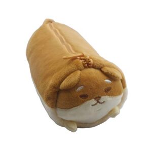 plush animal stationery cartoon cute dog pencil case for women and cosmetic bag for purse 1 pack corgi brown