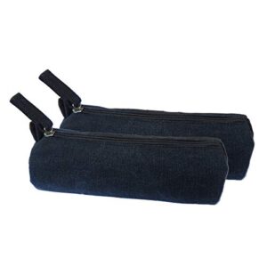 enyuwlcm heavy canvas stationery simple small pencil case and durable black pencil pouch bag with handmade zipper set of 2