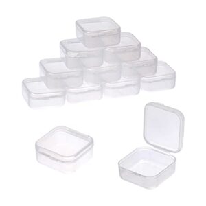 12 pack small plastic box clear bead boxes craft storage containers with lids for organizing beads, jewelry making, small items, 1.38×1.38×0.78inch