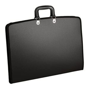 11×17 art portfolio case with zipper leger portfolio folder for artwork pp material frosted feel 11 x 17 artist portfolio bag oxford cloth edge black 1 pack