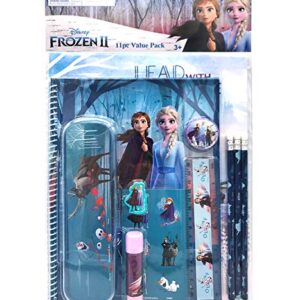 Disney Frozen All You Need for School Stationery Gifts Set - Pencils Eraser Notebook Case Ruler Folders for Back to The Pre School Kindergarten Education Goodies Supplies for Kids Girls