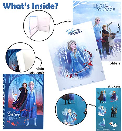 Disney Frozen All You Need for School Stationery Gifts Set - Pencils Eraser Notebook Case Ruler Folders for Back to The Pre School Kindergarten Education Goodies Supplies for Kids Girls