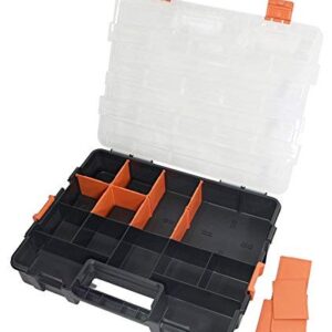 HDX 320034 Interlocking Black Small Parts Organizer for Fasteners and Crafts w/ Removable Dividers (2 Pack)