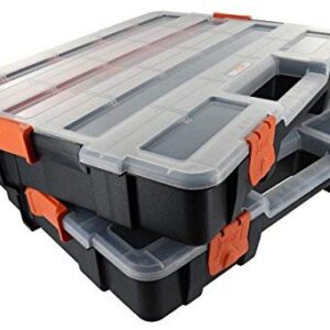 HDX 320034 Interlocking Black Small Parts Organizer for Fasteners and Crafts w/ Removable Dividers (2 Pack)