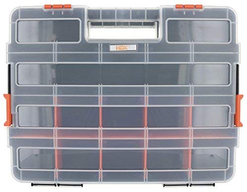 HDX 320034 Interlocking Black Small Parts Organizer for Fasteners and Crafts w/ Removable Dividers (2 Pack)