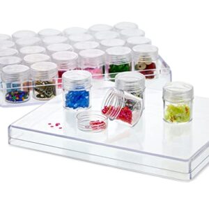 clear plastic bead storage container with 30 jars for diamond painting