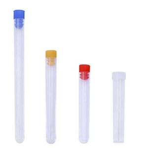 10pcs Transparent Cross-Stitch Needle Tube Sewing Needle Dispenser Organizer Plastic Storage Bottle with Colored Cap Needle case,Sewing Needle Holder(65#)