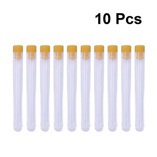 10pcs Transparent Cross-Stitch Needle Tube Sewing Needle Dispenser Organizer Plastic Storage Bottle with Colored Cap Needle case,Sewing Needle Holder(65#)