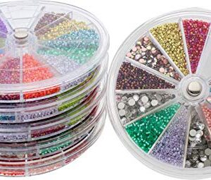 The Beadsmith Personality Case Spinning Organization System, 12 Compartments, 3.8-inch Diameter, Stack of 6, for Seed Beads, Nail Art, Jewelry Accessories and More